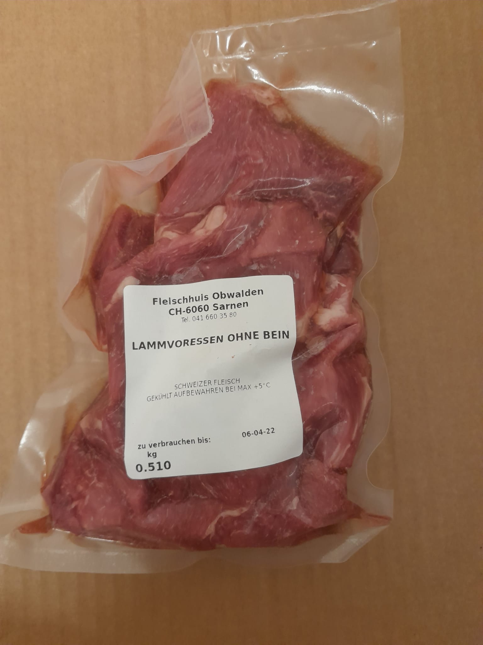 Lammvoressen ohne Bein